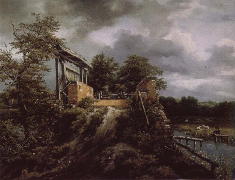 Brick Bridge with a Sluice, Jacob van Ruisdael